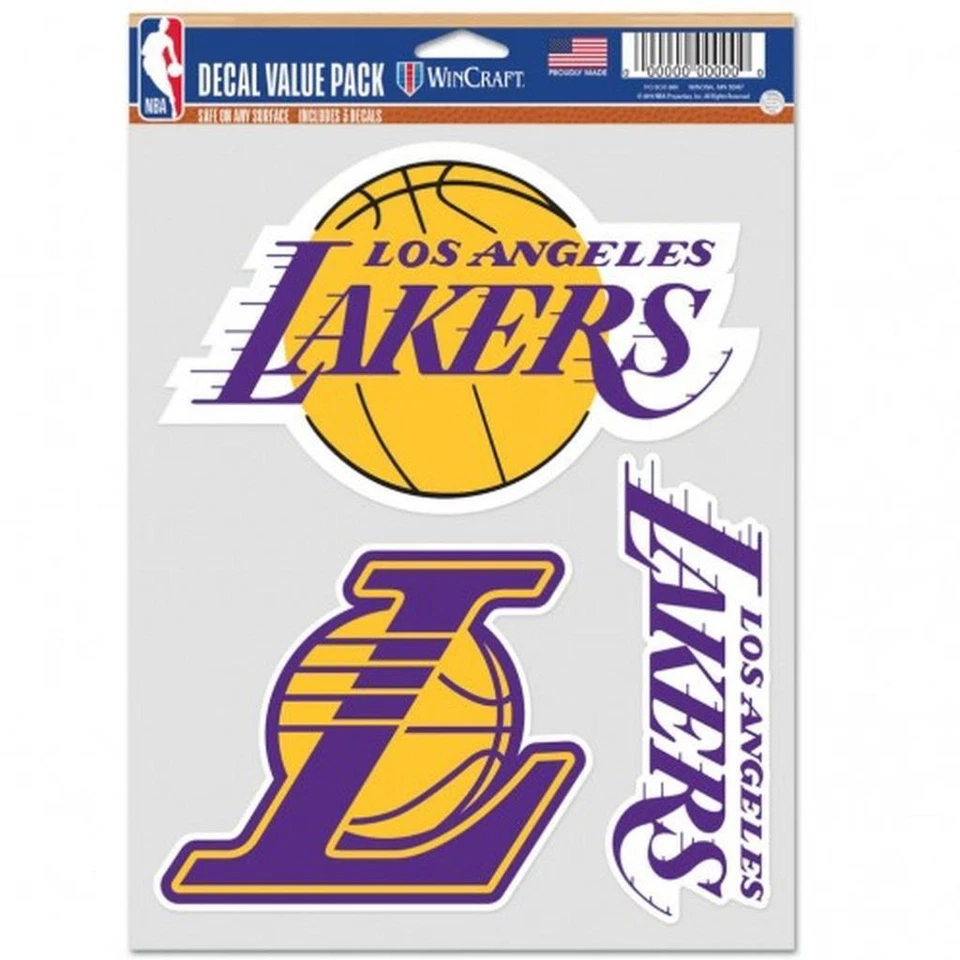 Los Angels Lakers Multi Use Fan 3 Pack Decal Set [NEW] NBA Sticker Emblem Car - Image 1 of 1