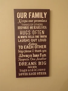 Targets Our Family Wall Art Picture Canvas Print Inspirational Home Decor (NEW) - Picture 1 of 8
