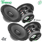4x Timpano Audio TPT-MD8-8 Pro Audio Midrange Speaker 8 Inch 8 Ohm 2800w Package