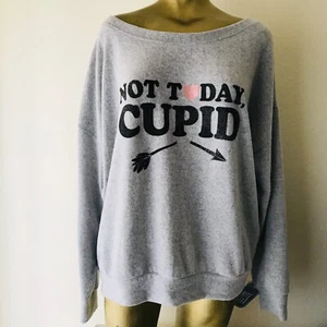 NWT Nite Gear NOT TODAY CUPID Fuzzy Sweatshirt XL - Picture 1 of 12