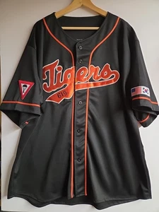Vintage Tigers 61’s Black Baseball Jersey USA Korea Flags Military Jazz #6 27x32 - Bild 1 von 6