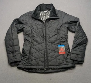 Columbia OMNI-HEAT Sz Small Women Black Full Zip Stand Collar Insulated Jacket - Picture 1 of 6