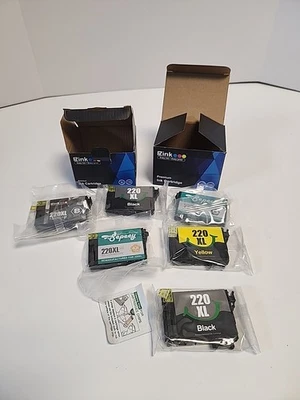 EZink Epson 220XL 5 Black ,1 Yellow InkFactory Sealed Ink Cartridges - Image 1 of 4