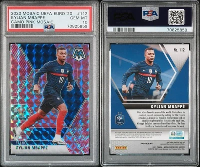 2020 Mosaico UEFA Euro 2020 Kylian Mbappé Camuflado Rosa Mosaico PSA 10 - Imagem 1 de 3