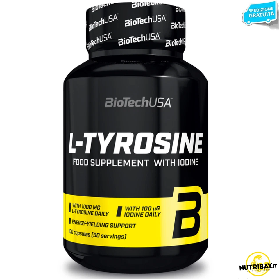 Biotech Usa L-Tyrosine 100 caps Integratore di Tirosina con Iodio aggiunto