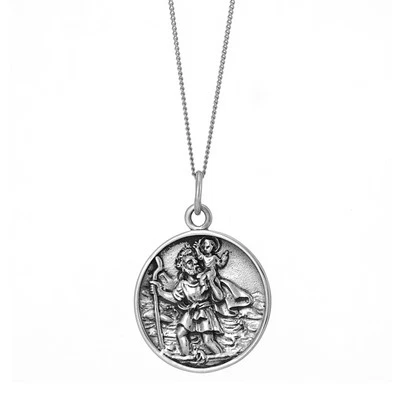 Silverly Argento Sterling .925 Collana Pendente Moneta San Cristóbal 46 cm - Immagine 1 di 4