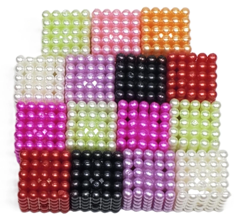 15 Pc - Square Beaded - Craft Fancy Beads - For Beadable Pens & Keychains - Image 1 of 1