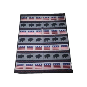 Pendleton Beaver State HOME OF THE FREE (nicht mehr produziert) Büffel Wolldecke 64 x 77 - Bild 1 von 6