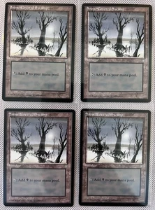 4x  Snow-Covered Swamp  (Ice Age,   English,   1995)  MTG  Set of 4 LP - Picture 1 of 2