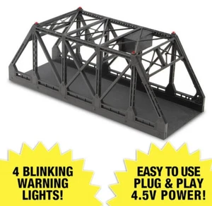 HO Scale Dual Track Train Bridge w/ Lights 4 LED Blinking Warning Light NEW - Picture 1 of 11