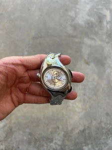 Armored Triax Y2K Style Stainless Still Watch Futuristic Design Vtg Unbranded - Picture 1 of 6