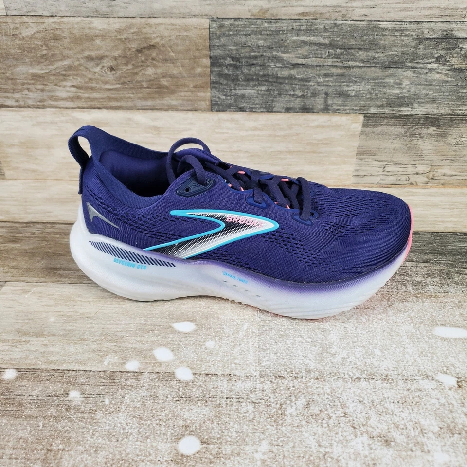 Brooks Glycerin GTS 22 Womens Shoes Sz 7 Extra Wide Blue Ribbon Lace Up Sneakers - Image 1 of 4