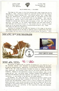 1988 EXPRESS MAIL #2394 HIGH VALUE $8.75 EAGLE PUGH HANDPAINTED WITH LETTER - Picture 1 of 1