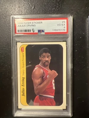 1986-87 Fleer - Stickers Julius Erving #5 - Image 1 of 4
