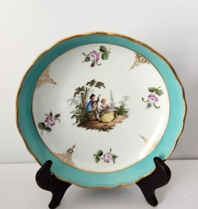 ANTICA CIOTOLA 7,5" MEISSEN WATTEAU CORTEGGIAMENTO COPPIE Cabina SPADE INCROCIATE 2 - Foto 1 di 7