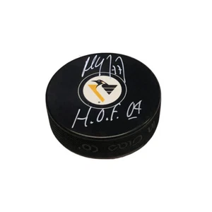 PAUL COFFEY Signed Pittsburgh Penguins Puck - HOF 04 - Picture 1 of 2