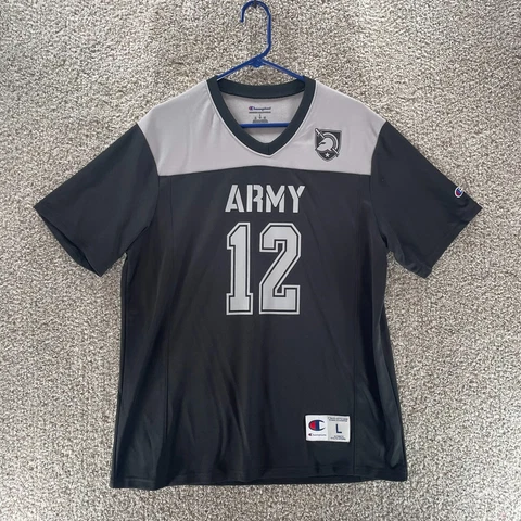 Army West Point Jersey Mens Large Black Champion NCAA Football Athleisure Logo Cover