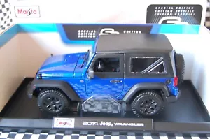 Modellino camion pressofuso Jeep Wrangler blu/nero MAISTO 2014 scala 1:18 - Foto 1 di 2