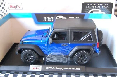 2014 Jeep Wrangler Blue/Black MAISTO 1:18 Scale Die-Cast Model Truck - Image 1 of 2