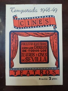 1948-49 Cines Folleto Ilustrado con los Croquis de Todos los Teatros de Sevilla - Imagen 1 de 7