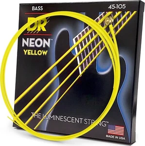 DR HI-DEF NEON - YELLOW Colored Bass Strings: Medium 45-105 - Picture 1 of 8