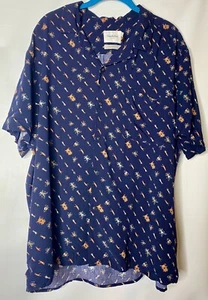 Goodfellow XL Button Up Shirt With Swimming Guys Print Standard Wear Open Collar - Picture 1 of 6