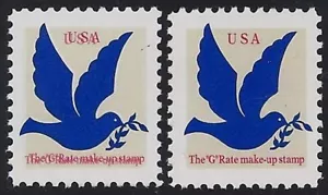 2877b Double Impression of Red Error / EFO "G" Makeup Rate Cat $175 Mint NH - Picture 1 of 1