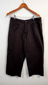 COLORADO Label Women Brown Wide Leg Straight Relaxed Crop Pants Size 14 - Picture 1 of 7