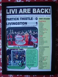 Partick Thistle 0 Livingston 1 - 2018 - Livingston Promotion - gerahmter Druck - Bild 1 von 2