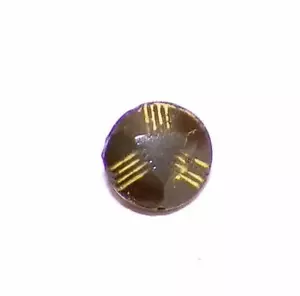Art Deco Glass Button Brown Yellow Incised Line Diminutive Dimi Czech Vintage #8 - Picture 1 of 3