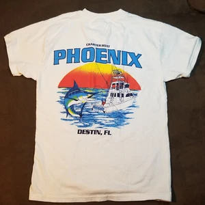 BOYS MEDIUM CHARTER BOAT "PHOENIX" T-SHIRT DESTIN, FL. DEEP SEA FISHING CHARTER  - Picture 1 of 9