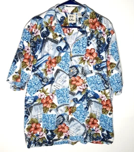 Hawaiian Islands Shirt by Pam Hana | Sandwich Islands Button Up | Mens Large - Picture 1 of 7