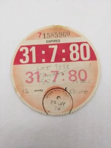 PRIVATE FORD Stamped HUNTINGDON 1980 Old Original Road CAR Cars Tax Disc Rare - Picture 1 of 2