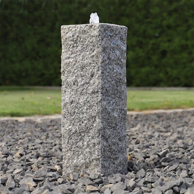 Granit Springbrunnen Säulenbrunnen Garten Stein Säule Wasserspiel Zierbrunnen - Bild 1 von 4