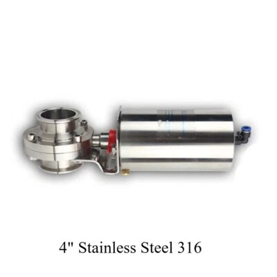 Pneumatic Actuator Sanitary Butterfly Valve Clamp OD119mm 4" Stainless Steel 316 - Image 1 of 3