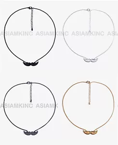 Collana donna FOREVER 21 con ciondolo baffi oro nero canna di fucile argento nuova con scatola* - Foto 1 di 9