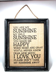 Wall Hanging Sign You are My Sunshine My Only Sunshine 11.5"x9.5" - Picture 1 of 9