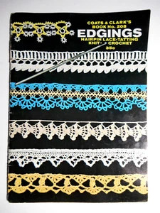 1971 Edgings Book Coats & Clarks Hairpin Lace Tatting Knit Crochet No.208 - Bild 1 von 5