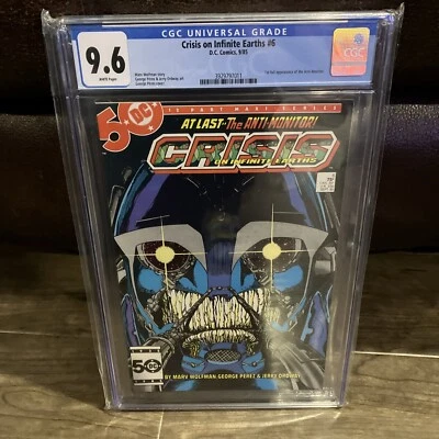 Crisis on Infinite Earths 6 (DC, 1985)  CGC 9.6 WP  **1st Full Anti-Monitor** - Image 1 of 4