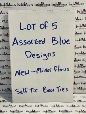 Rare Brooks Brothers *Lot Of 5* Assorted Blue Self Tie Bow Ties(New-minor flaws) - Image 1 of 3