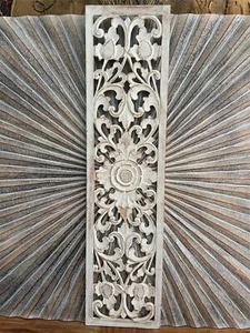 Balinese Hand Carved MDF Mandala Wall Panel 25x100cm - Bali Wall Art - Picture 1 of 3
