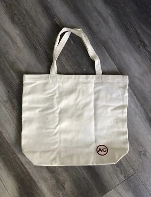 Bolso de Mano Adriano Goldschmied Marfil Lona Con Borgoña AG Jeans Logo Raro Foto 1 de 3