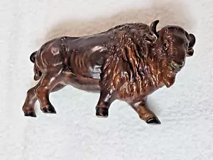 Vintage Buffalo Ceramic Figurine Signed Buffalo Co. Bison 🐃 Made in Japan - Picture 1 of 7