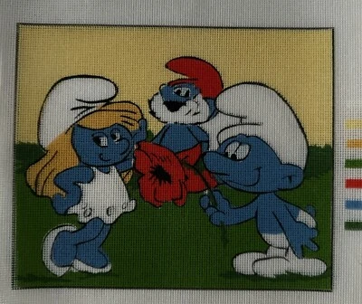 Smurfs needlepoint canvas 25x30 Cm  Temeljkovic Canvas Only Smurfs - Image 1 of 3