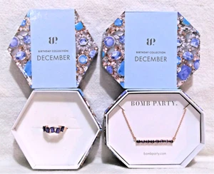 Hermoso Collar y Anillo Tanzanita Fiesta Cumpleaños Colección Bomba - Imagen 1 de 12