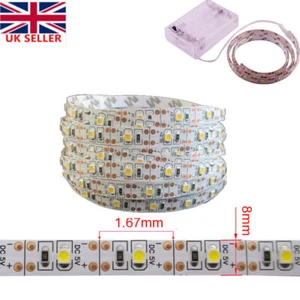 60LED/m 3528 LED Strip Battery Box Powered Warm White Flexible Lights Fairy Lamp - Picture 1 of 14