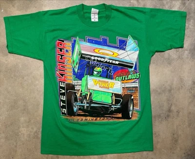 Camiseta Steve Kinser Green Machine Sprint Car 1998 vintage - grande Foto 1 de 4