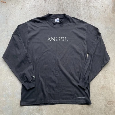 Vtg WB "Angel" Buffy The Vampire Slayer Promo TV Show Shirt L/S Black Men's XL - Image 1 of 4