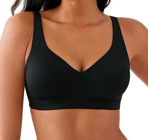 Sujetador elástico sin cables Wacoal 852345 Inside Job cobertura completa negro talla 32DD EE. UU. - Imagen 1 de 8