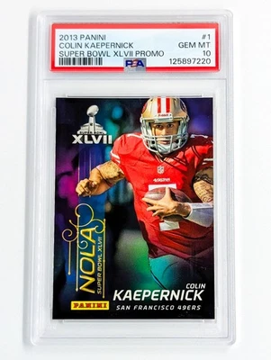 2013 Panini Super Bowl XLVII Promo 49ers #1 Colin Kaepernick NOLA PSA 10 POP 1 - Image 1 of 2